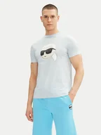Koszulki męskie - KARL LAGERFELD T-Shirt 755073 552251 Błękitny Regular Fit - miniaturka - grafika 1