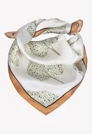 Apaszki i szaliki damskie - Mała apaszka damska jedwabna beżowa 53x53 cm - miniaturka - grafika 1