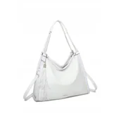 Torebki damskie - Pojemna Elegancka Duża Torebka Damska Shopper Torba LUIGISANTO Biała - miniaturka - grafika 1