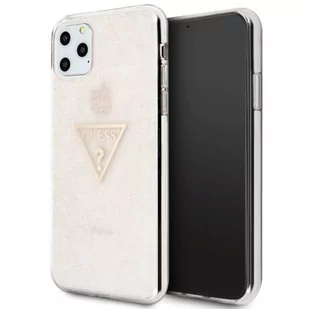 GUESS Guess Solid Glitter Triangle etui do iPhone 11 Pro Max (Pink) GUHCN65SGTLPI - Szkła hartowane na telefon - miniaturka - grafika 1