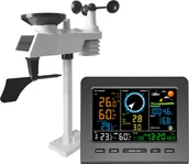 Stacje pogodowe - 0366-WF Bezprzewodowa stacja pogodowa z czujnikiem zewnętrznym, stacja pogodowa z prognozą pogody, temperaturą, ciśnieniem powietrza, wilgotnością, anemometrem, miernikiem deszczu, frazą księżyca, budzikiem - miniaturka - grafika 1