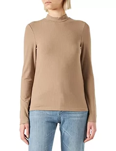 PIECES Damski sweter PCKYLIE LS T-Neck Top Noos, Silver Mink, M - Swetry damskie - miniaturka - grafika 1