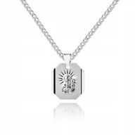 Biżuteria dla dzieci - 925 Srebrny łańcuszek medalik DEDYKACJA 60 cm P3M7 - miniaturka - grafika 1