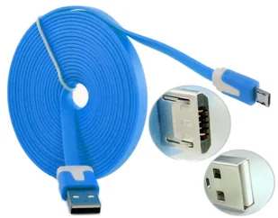 Płaski Kabel Przewód Micro Usb Do Samsung Huawei Xiaomi Wytrzymały 1M - Kable USB - miniaturka - grafika 1