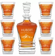 Karafki - Karafka geometric z 6 szklankami i grawerem dla miłośnika gór po - miniaturka - grafika 1