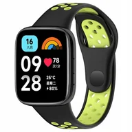 Akcesoria do smartwatchy - Pasek perforowany Vanfone do Xiaomi Redmi Watch 3 Active, zielono-czarny - miniaturka - grafika 1