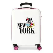 Walizki - Disney Mickey & Minnie Trip to New York Walizka kabinowa Biały 38x55x20 cms Sztywne zapięcie z boku 35L 2 kg 4 koła Podwójne bagaż ręczny, Biały, Talla única, walizka kabinowa - miniaturka - grafika 1
