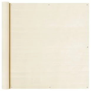 Parawan balkonowy VIDAXL, kremowy, 120x500 cm - Parawany - miniaturka - grafika 1
