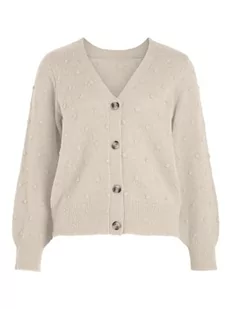 Vila Vituli L/S Rev Knit kardigan/Su/Pb kardigan, beżowy, XL - Swetry damskie - miniaturka - grafika 1