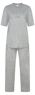 calvin klein Damskie spodnie S/S zestaw piżama, szary wrzos, XS - Spodnie damskie - miniaturka - grafika 1