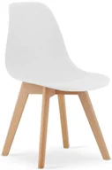 Krzesła - Białe Drewniane Krzesło W Skandynawskim Stylu C6-C56 - miniaturka - grafika 1