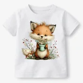 Koszulki dla dziewczynek - Koszulka dla dziecka z lisem - wzór lis10 - miniaturka - grafika 1