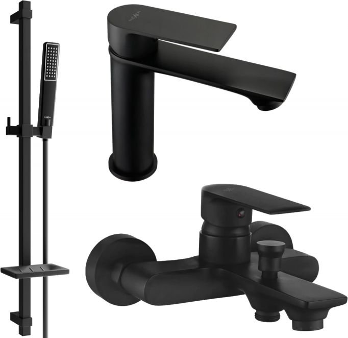 Mexen Royo DQ72 zestaw wannowy, czarny - 72203DQ72-70