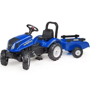 FALK Traktor na Pedały New Holland Duży z Przyczepką + Otwierana Maska od 2 lat - Jeździki dla dzieci - miniaturka - grafika 1