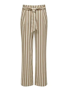 ONLY Spodnie damskie w paski, Silver Mink/Stripes:Cloud Dancer, 38W / 32L - Spodnie damskie - miniaturka - grafika 1