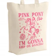 Torby i wózki na zakupy - Torba bawełniana z dnem na zakupy 42x38 Chappell Roan Pink Pony Club - miniaturka - grafika 1