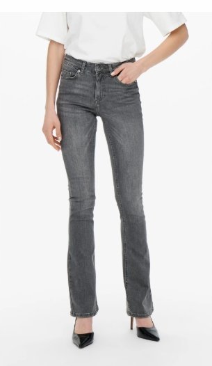 ONLY DAMSKIE SPODNIE JEANSOWE SZARE DZWONY L/34 16FA