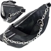 Nerki - DAMSKA SASZETKA NERKA TOREBKA CROSSBODY BAG NA RAMIĘ TALIE CZARNA - miniaturka - grafika 1