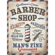 Akcesoria motoryzacyjne - Tablica szyld BARBER SHOP do salonu prezent plakat metalowy blacha 30x40 - miniaturka - grafika 1