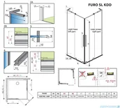Kabiny prysznicowe - Radaway Furo SL Brushed GunMetal KDD kabina 90x80cm szczotkowany grafit 10305090-92-01L/10305080-92-01R - miniaturka - grafika 1