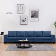 Sofy i kanapy - vidaXL 5-osobowa sofa, niebieska, tapicerowana tkaniną - miniaturka - grafika 1