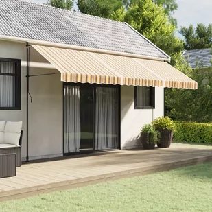 vidaXL Tkanina do markizy na wymianę, wielokolorowe paski, 5x3,5 m - Markizy - miniaturka - grafika 1