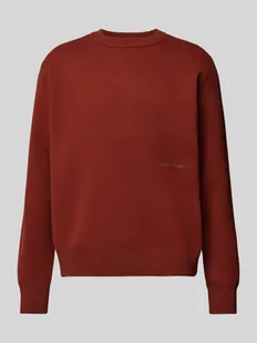 Sweter z dzianiny z nadrukiem z logo model ‘VESTERBRO’ - Swetry męskie - miniaturka - grafika 1