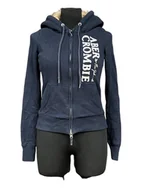 Bluzy damskie - Abercrombie & Fitch Granatowa Bluza Damska Z Futrzaną Podszewką XS - miniaturka - grafika 1