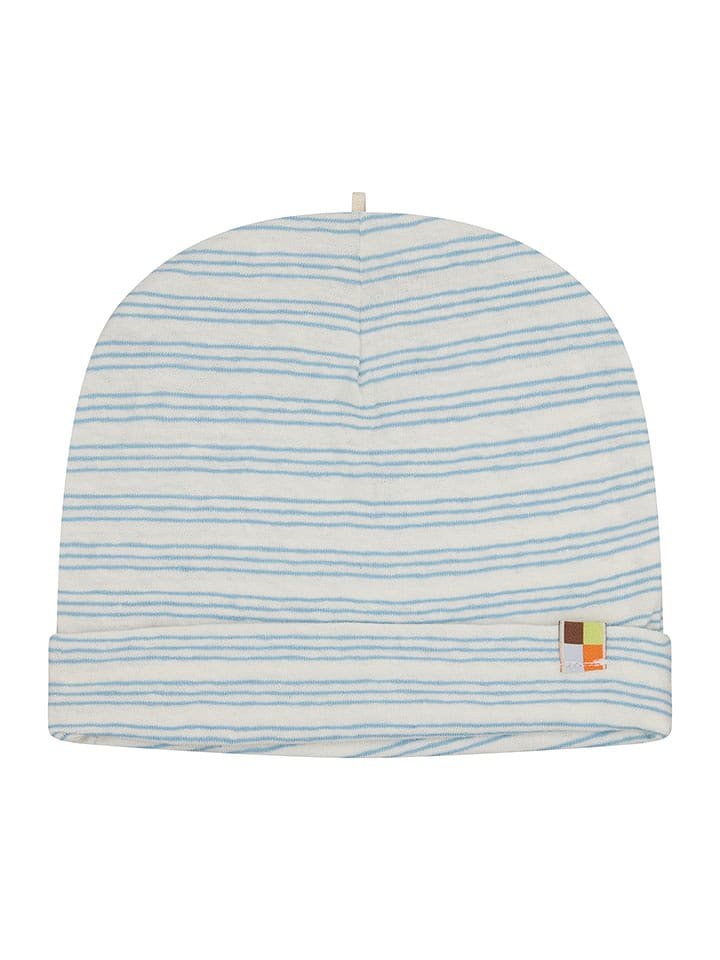 loud + proud Czapka beanie w kolorze biało-błękitnym