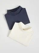 Bluzy i sweterki niemowlęce - Reserved - Bawełniany longsleeve 2 pack - złamana biel - miniaturka - grafika 1