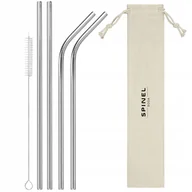 Akcesoria i części AGD - 4x Metalowe Słomki Spinel Soda Rurki Wielorazowe Do Napojów Czyścik - miniaturka - grafika 1