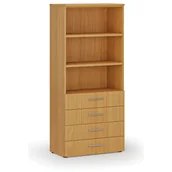 Szafy biurowe - Szafa biurowa z szufladami PRIMO WOOD, 1781 x 800 x 420 mm, buk - miniaturka - grafika 1