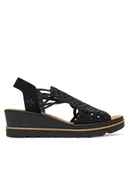 Sandały damskie - Rieker Sandały CEO-67465-00 Czarny - miniaturka - grafika 1