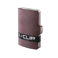Portfele - I-CLIP Original Slim Wallet skórzany portfel - portfel Premium - portfel na karty - czarny - portfel na karty kredytowe z klipsem na pieniądze - Soft Touch Brązowy - miniaturka - grafika 1