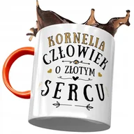 Kubki - Kubek Pomarańczowy Dla Kornelii Na Prezent z Nadrukiem ze Zdjęciem + Opakowanie na prezent (wzór 04) - miniaturka - grafika 1