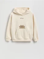 Bluzy dla dziewczynek - Reserved - Bluza z kapturem Pusheen - beżowy - miniaturka - grafika 1