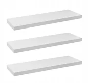 Półki do salonu - Półka Ścienna Wisząca 50 CM Biała Komplet 3 Sztuki - miniaturka - grafika 1