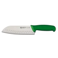 Noże kuchenne - Nóż Santoku Sanelli Ambrogio Supra, ostrze granton, 18 cm, zielony - miniaturka - grafika 1