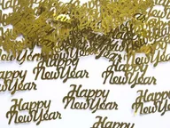 Sylwester - PartyDeco Konfetti Happy New Year PARTY DECO, złote, 4x2 cm, 3 g - miniaturka - grafika 1