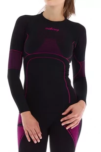 Bluza Termoaktywna Damska Viking Etna Top Long 46 Czarno/Różowy - Bielizna sportowa damska - miniaturka - grafika 1