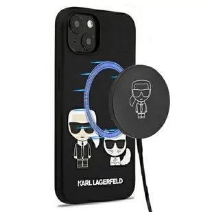 Karl Lagerfeld nakładka do IPhone 13 KLHMP13MSSKCK czarna hard case Silicone Karl & Choupette Magsafe - Etui i futerały do telefonów - miniaturka - grafika 1