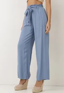Spodnie damskie - Niebieskie Spodnie Szerokie Pheriko - miniaturka - grafika 1