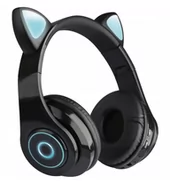Słuchawki - Techonic Z-B39 czarne z kocimi uszami - miniaturka - grafika 1