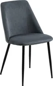 Krzesła - Actona Krzesło Ines szare sztruks - miniaturka - grafika 1