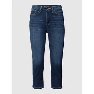 Spodnie damskie - Spodnie capri jeansowe z bawełny z dodatkiem streczu - Tom Tailor - grafika 1