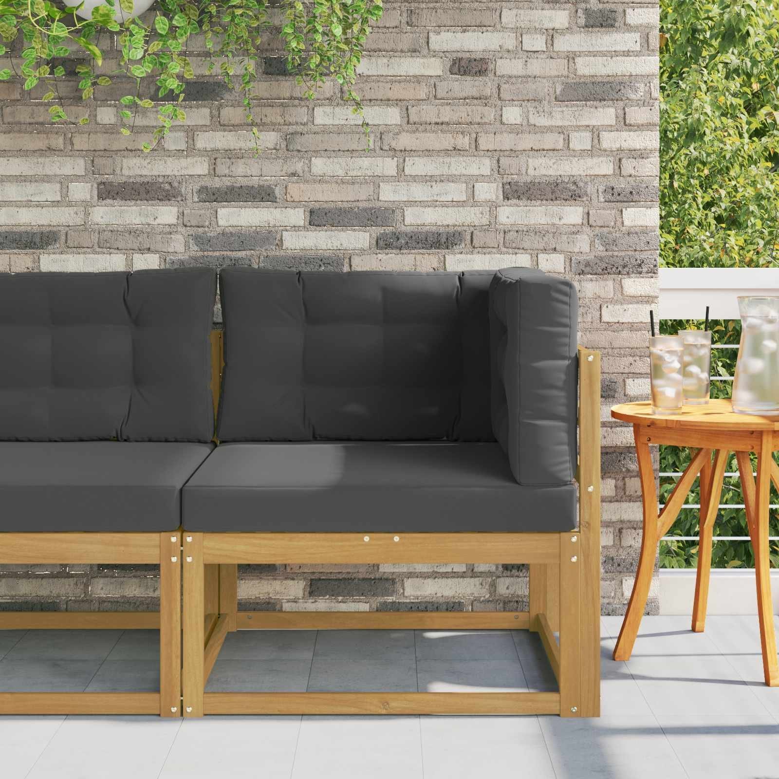 vidaXL Sofa narożna na zewnątrz Poliester Biały