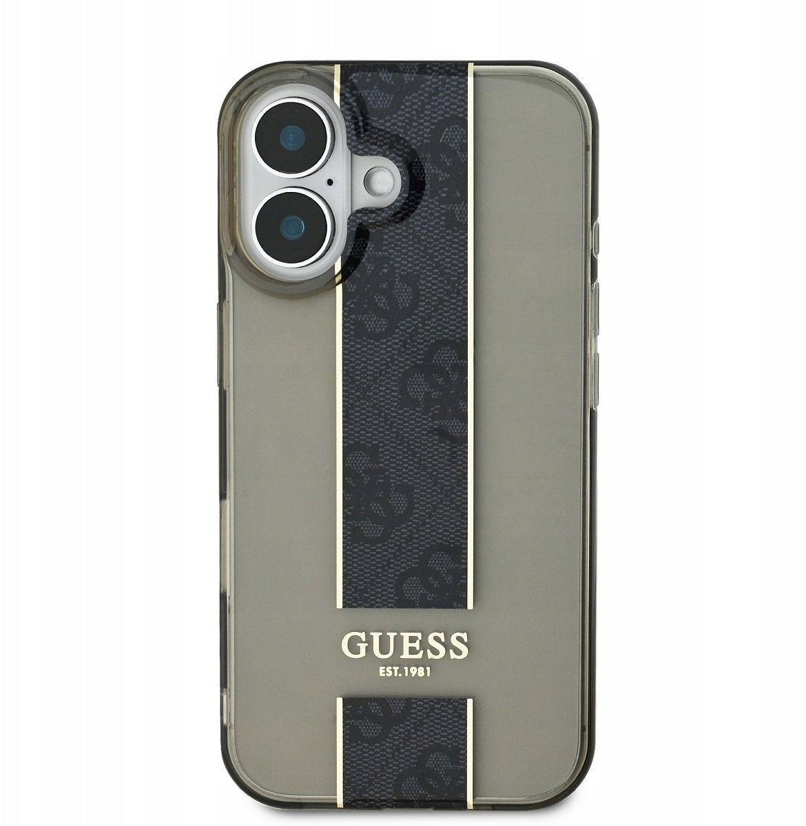 Apple Tylny pokrowiec Guess IML Middle 4G Stripe Case for iPhone 16 Black 57983122194