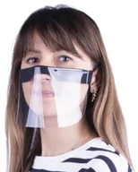 Przyłbice ochronne - Elastyczna pół przyłbica osłona maska na usta nos wielokrotnego użytku uniwersalna czarna szyta - miniaturka - grafika 1