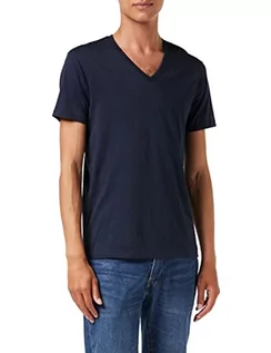 Koszulki męskie - Armani Exchange Męski t-shirt Pima Cotton dekolt w serek, niebieski, XS - grafika 1