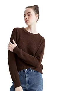 DeFacto Sweter normalny krój dla kobiet - sweter z golfem dla topów damski (brązowy, XXL), brązowy, XXL - Swetry damskie - miniaturka - grafika 1